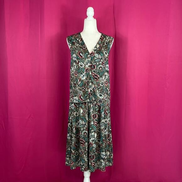 Vintage 60s 70s Ship n' Shore floral print Vest and skirt suit, 14 - Picture 4 of 12
